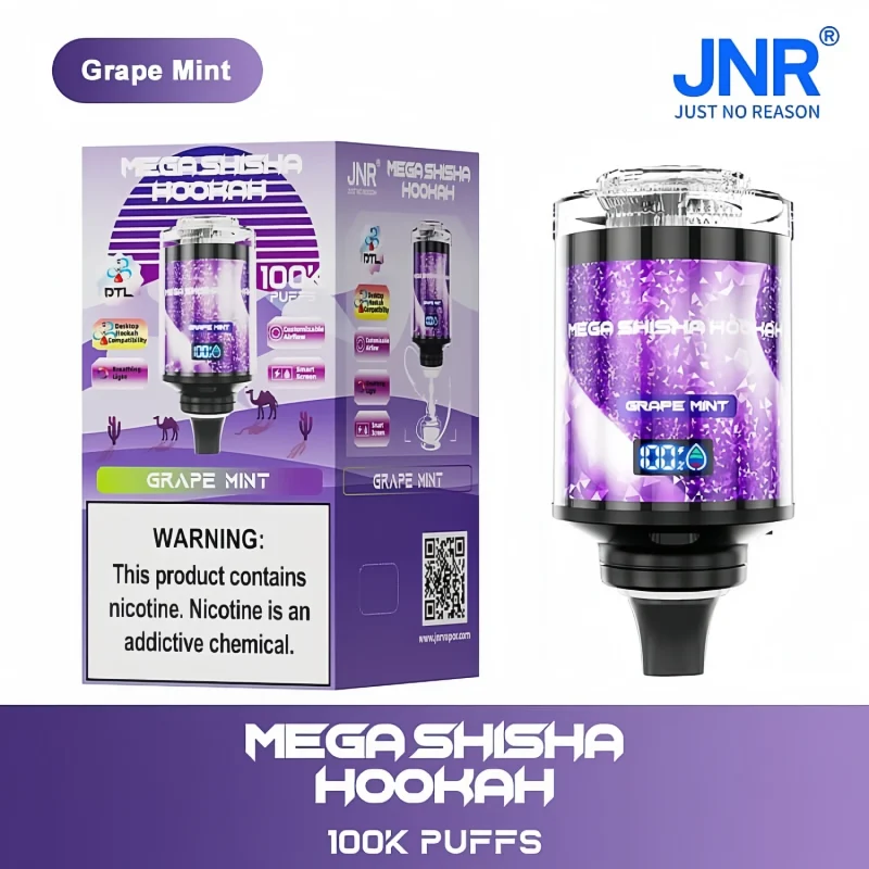 JNR Mega Shisha Hookah 100K - Grape Mint